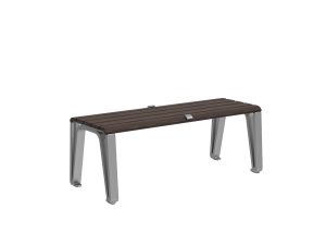 MBE-2300-00065: Iconic Backless Bench, 48in L, Thermally Modified Ash Wood Seat, Skate Deterrents (2)