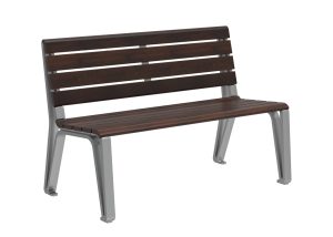 MBE-2300-00137: Iconic 48in Backed Bench, Thermally Modified Ash Wood Seat and Back