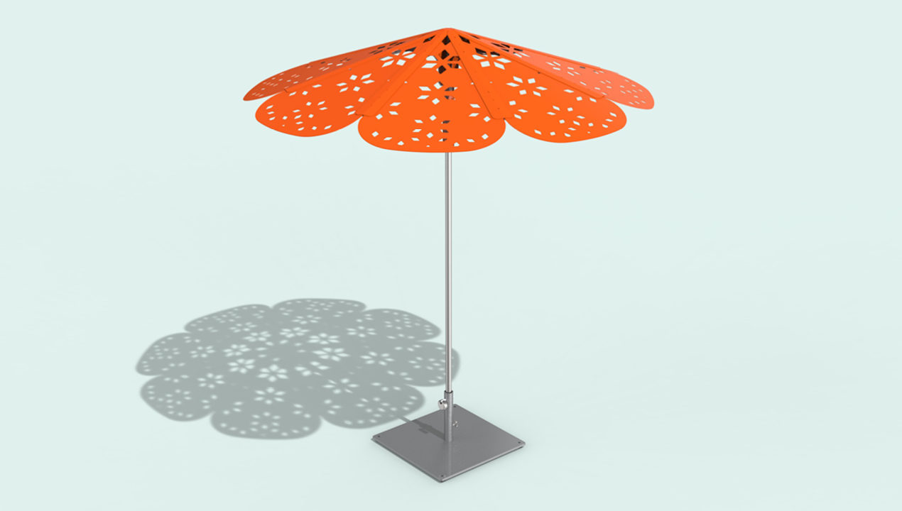 ROMA Sun Shade with 2400 Series Square, Surface Mount Umbrella Base