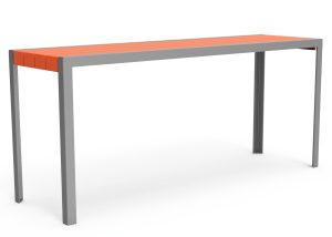 MTB-1050-00082: 1050 Bar Height Standard Table, 96in L, Orange Peel Texture High Density Polyethylene - Orange, Surface Mount
