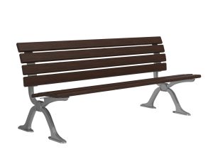 MBE-0100-00159: 100 Series Backed bench, Thermally Modified Ash Wood