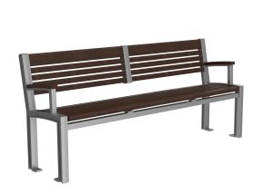 MBE-0720-00137: 700 Series - 720 Backed Bench, Side Arms, Thermally Modified Ash Wood