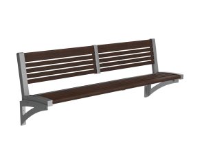 MBE-0720-00162: 700 Series - 720 Backed Cantilever Bench, Thermally Modified Ash Wood