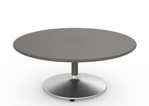MTB-1800-00003: Large Battery Lounge Table, 36in D, Stainless Steel Base, Steel Powdercoated top - Bronze 14 Gloss