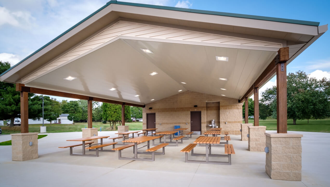 210 Cluster Seating under park shelter