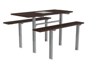 MTB-0210-00061: 210 Cluster Seating, Thermally Modified Ash Wood, Direct Burial, Wheelchair Accessible, Game Board