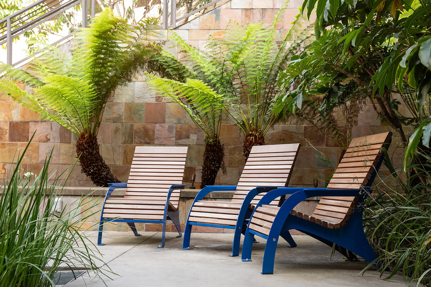 maglin_csusm-720-chairs_1 Maglin 720 Chairs seated next to palm trees on CSUSM patio