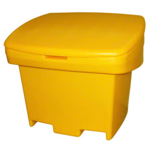 A STORAGE UTILITY BIN W/LID, with color that varies, made from plastic and suitable for storage purposes.