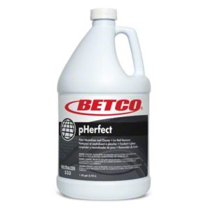 A one-gallon bottle of BETCO PHERFECT FLR NEUTRALIZER& ICE MELTER REMOVER, featuring a handle and screw-on cap, is designed for neutralizing floors and removing ice melts.