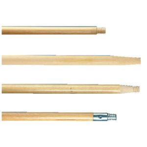 Four sections of 60-inch wooden dowels, each 1 1/8 inches thick, featuring different threaded metal tips.