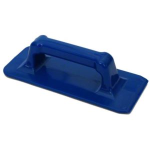 A CPI Plastic Hand Trowel with a blue plastic design, featuring a rectangular base and a handle on top.