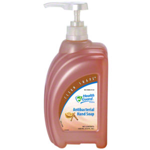 A bottle of KUTOL Antibacterial Hand Soap in the Clean Shape variety, with a pump dispenser, containing 1000ml (33.8 fl. oz.) of soap.