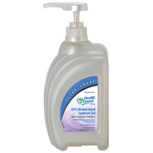 A pump bottle labeled "KUTOL Instant Hand Sanitizer, Clean Shape" containing 1 liter (33.8 fl oz) of hand sanitizer.