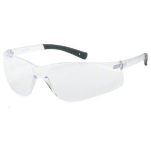 Introducing our SAFETY GLASSES CLEAR LENS W/ BLACK TEMPLE TIPS - PAIR, specifically designed for optimal eye protection.