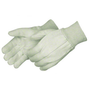 A pair of GLOVES COTTON CANVAS WITH KNITWRIST - SOLD BY THE DOZEN are displayed against a white background.