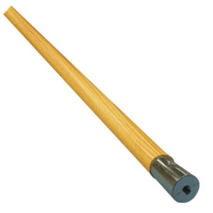 A HANDLE 60" PINNACLE/LIE FLATSCREW IN featuring a wooden broomstick handle with a metal threaded end piece.