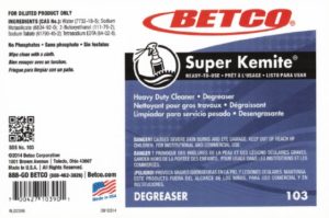 Label for LABEL SUPER KEMITE - END USER STICKER, 32 oz. Includes ingredients, usage instructions, safety warnings, and manufacturer information.