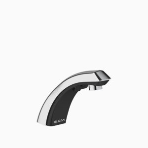 A modern SLOAN VALVE EBF85-4-BDM SENSOR FAUCET with a chrome finish is shown against a white background.