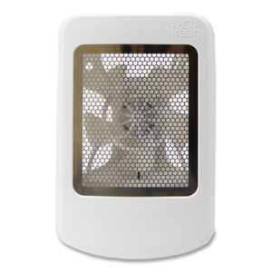 A white OURFRESH Air Freshener Dispenser with a honeycomb-patterned front vent.