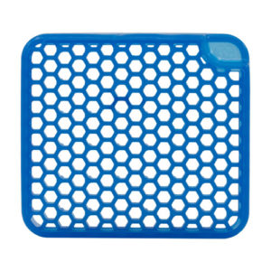 Product Name: OURFRESHE REFILLS, COTTON BLOSSOM, 6/BOX
Description: Blue honeycomb-patterned plastic mat with rounded edges, designed for use as an insert or support.