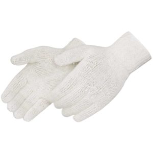 A pair of GLOVES VALUE PLUS STRING KNITWOMENS 1 DOZEN, ALT# k4517G/S, are laid out on a white background.