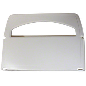 A DISP TOILET SEAT COVER EACH in white plastic featuring a curved rectangular cutout near the top.