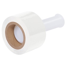 A roll of 3"x1000' stretch film with a cardboard core and a white handle.