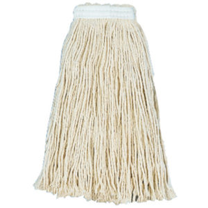 A 20oz cotton cut-end wet mop with beige fibers and white banding at the top, available in a case of 12.