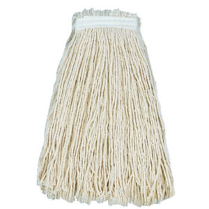 A 16oz rayon cut end mop head with long, thick strands and a wide, reinforced top section.