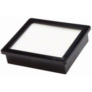 A PROTEAM HEPA Media Filter 2/PK for Super Coach Pro 6 & 10, featuring a black square structure with a white pleated surface.