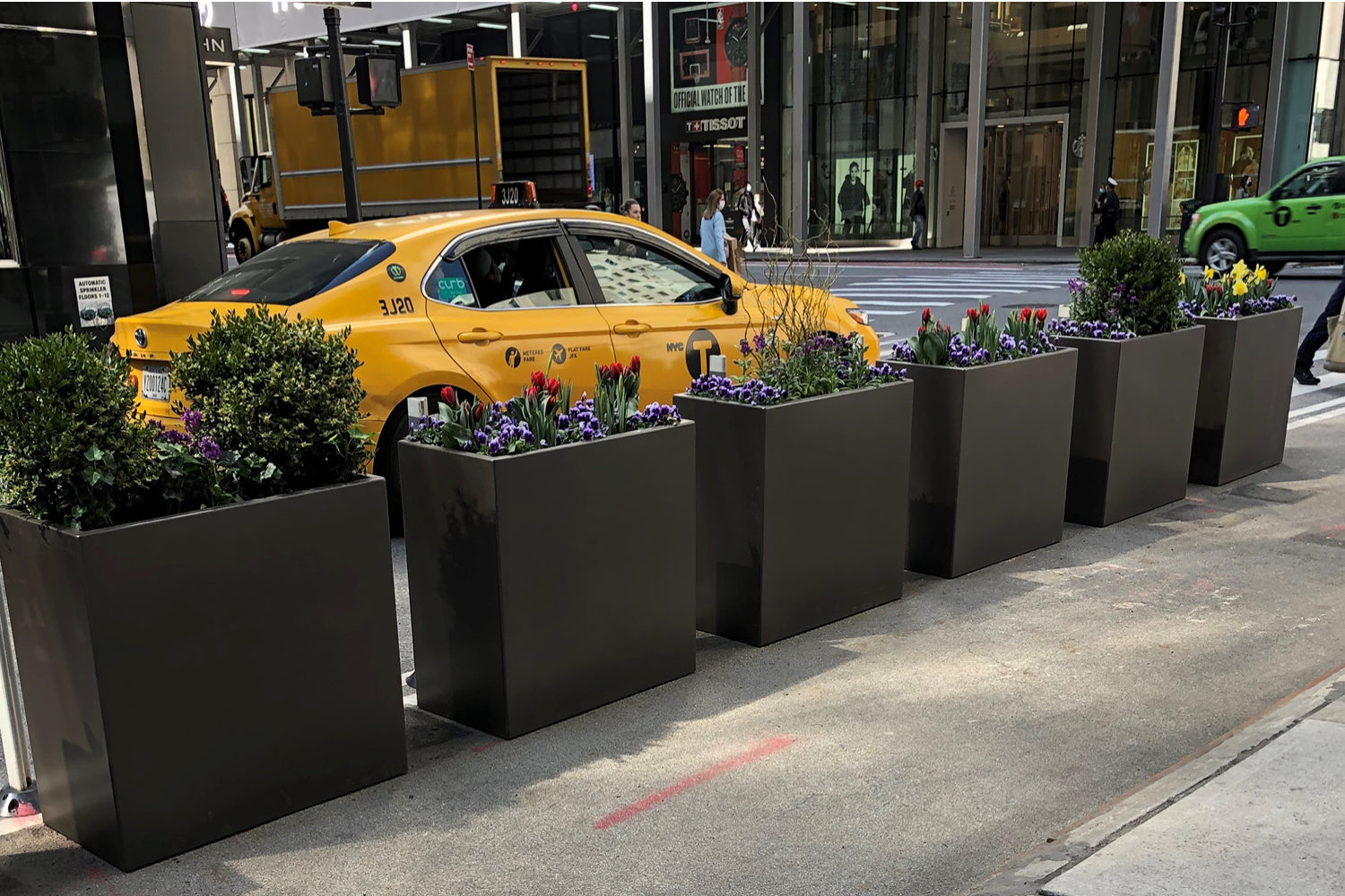1500 Series rectangular planters line 5th Avenue in NYC