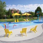 Bright Yellow 720 Chairs surround splash pad