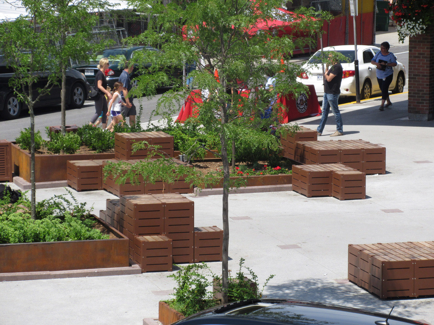 Custom blocks with wood tops at ByWard Market