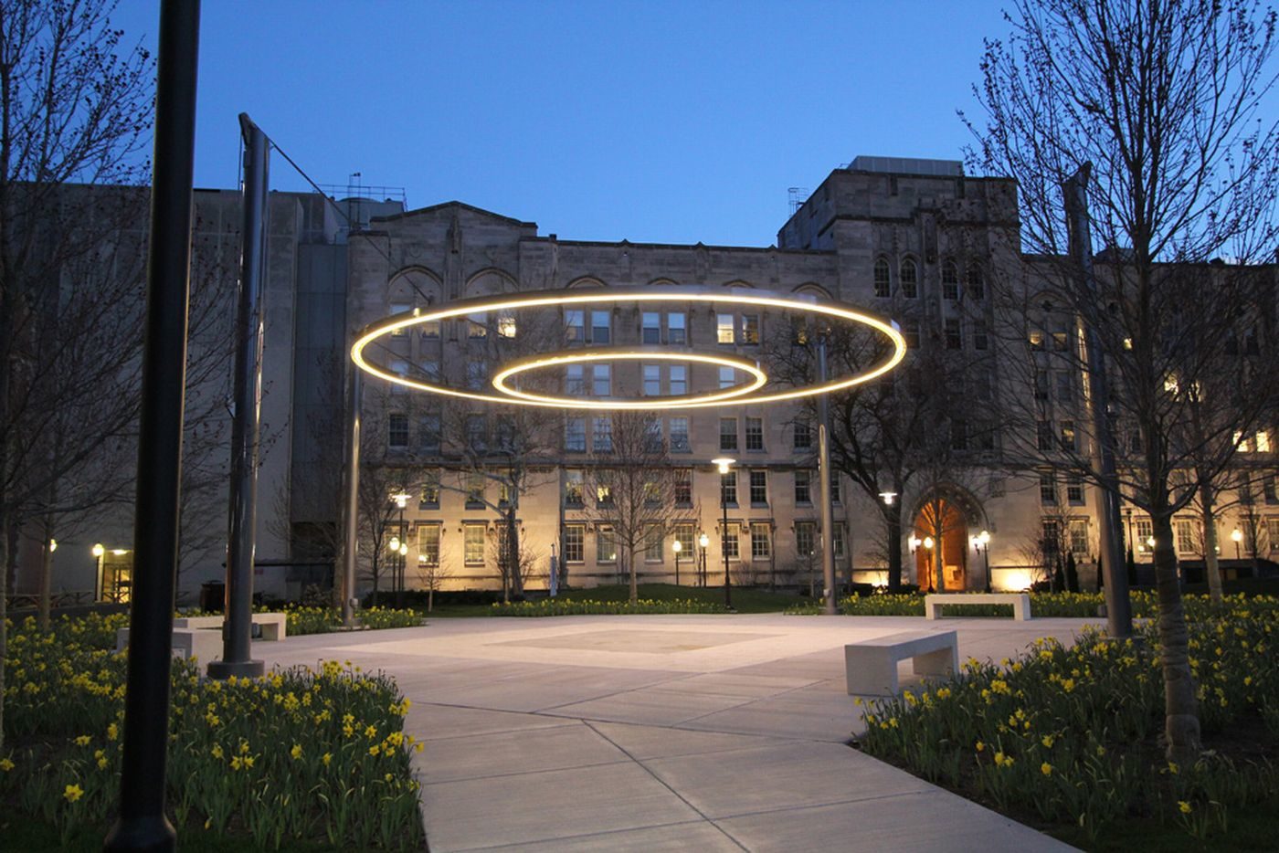 Crerar Quad circle of light suspending in the sky