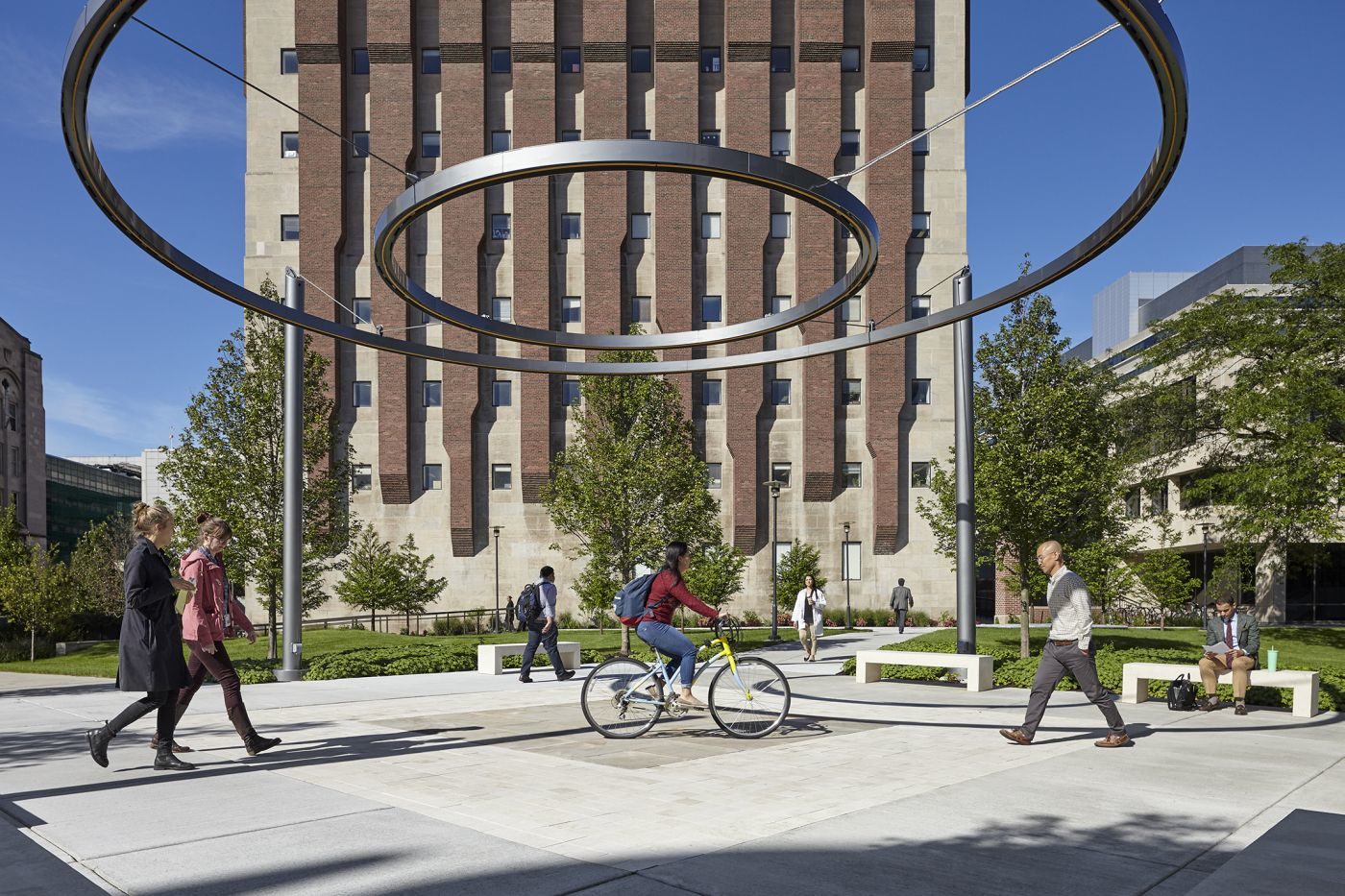 Crerar Quad circle of light suspending in the sky