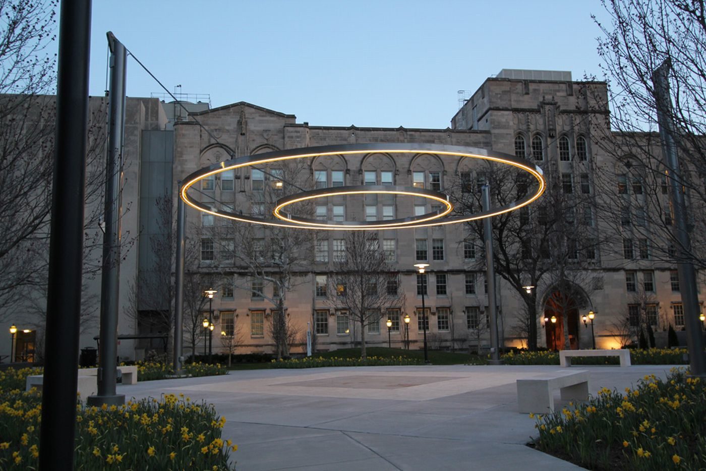 Crerar Quad circle of light suspending in the sky