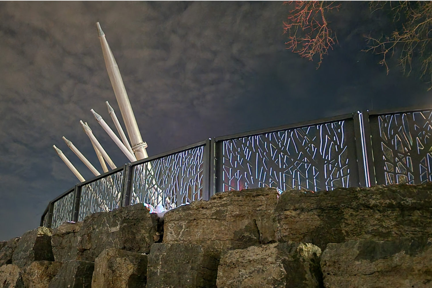 FLEXX-custom-forks-thames Custom FLEXX laser cut design on rock wall