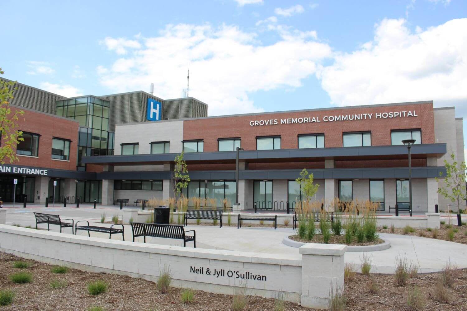 Benches Outside Memorial Hospital