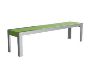 Backless Bench in Green and Grey