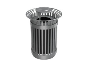 Trash Can with Vertical Slats