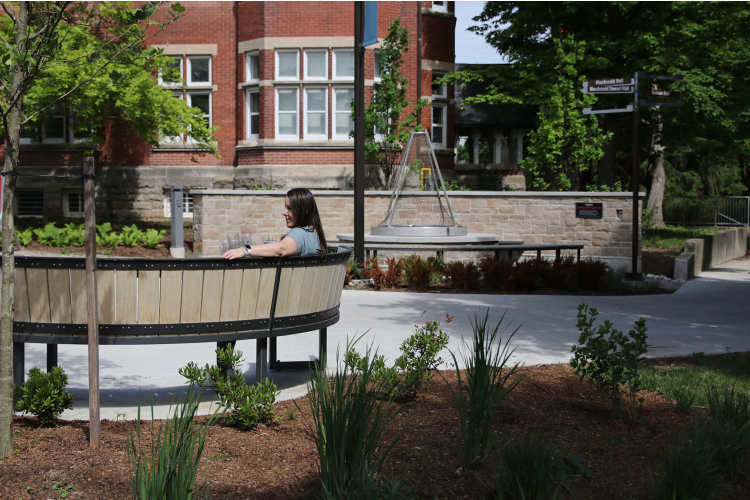 Curved Ogden Benches at Lang Plaza U of G
