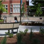 Curved Ogden Benches at Lang Plaza U of G