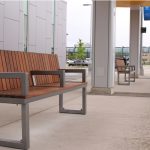 6 FT Ogden Benches line the University of Waterloo Transit Plaza