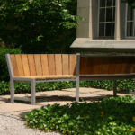 S Bench with facing seats in garden patio