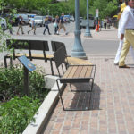 Curved Bench Near Gardens