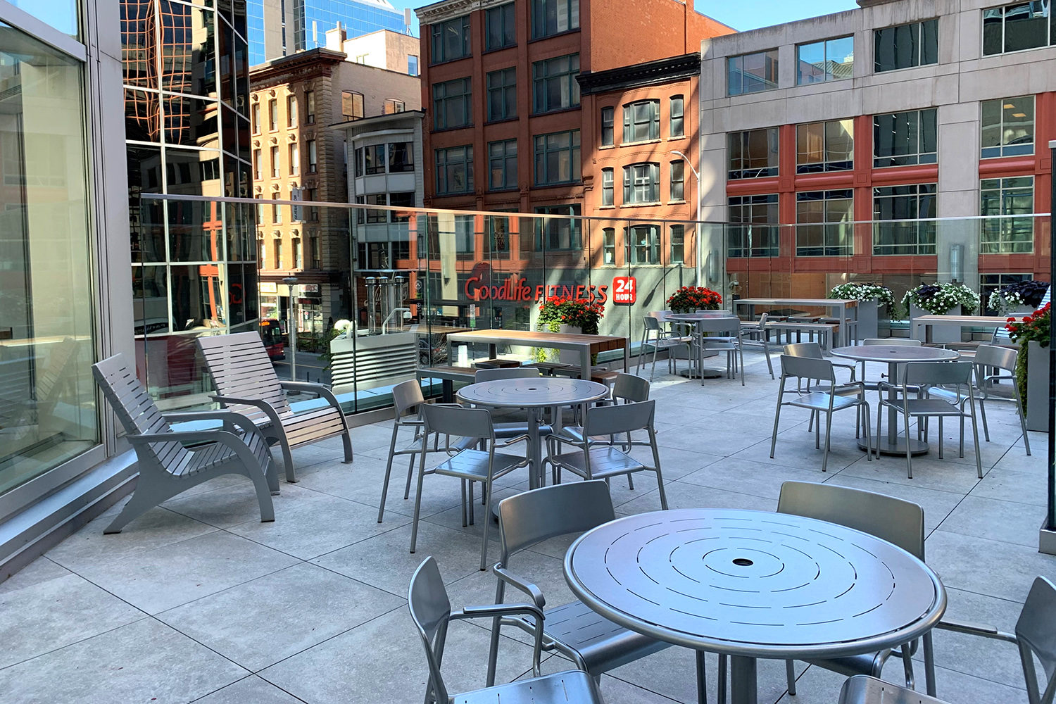 Foro tables and chairs, 720 chairs on rooftop patio