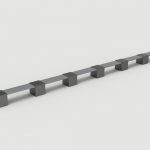 Lexicon Layout LXM1500-00005: Straight, Backless Steel, Square Modules