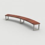 Ogden Layout OGM1900-00062: Arc, front to back slats, ipe wood, square legs