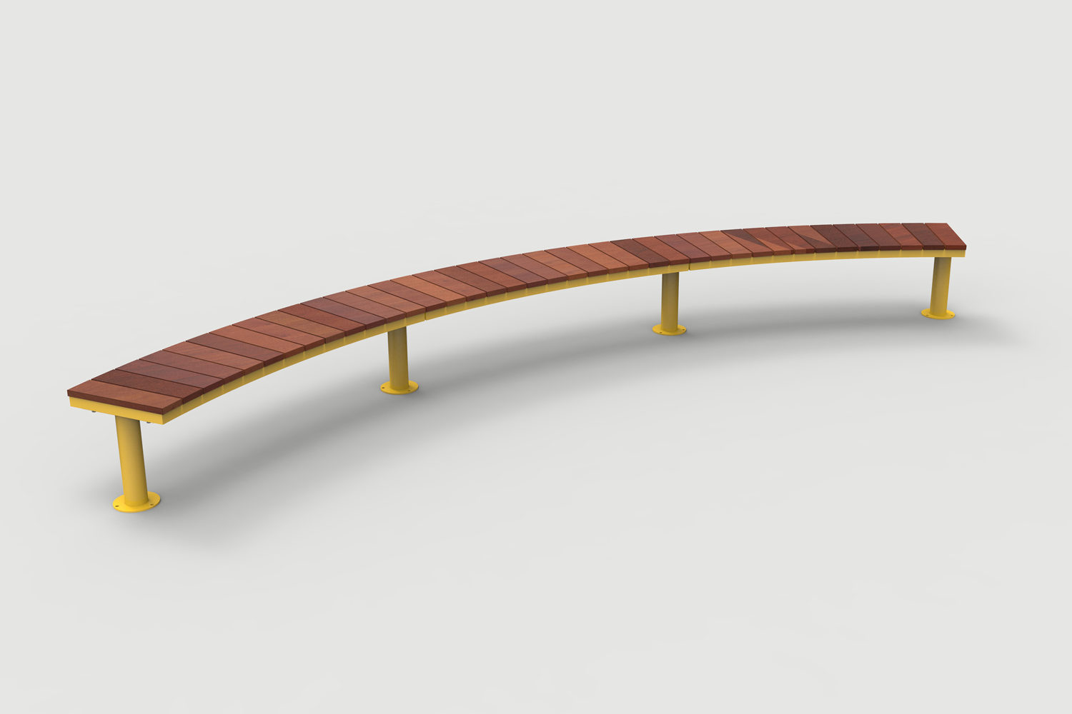 MAGLIN_REN_LAYT_OGM1900-00063 Ogden Layout OGM1900-00063: Arc, front to back slats, ipe wood, pedestal legs
