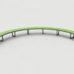 Ogden Layout OGM1900-00140: Arc, left to right slats, hdpe, square legs